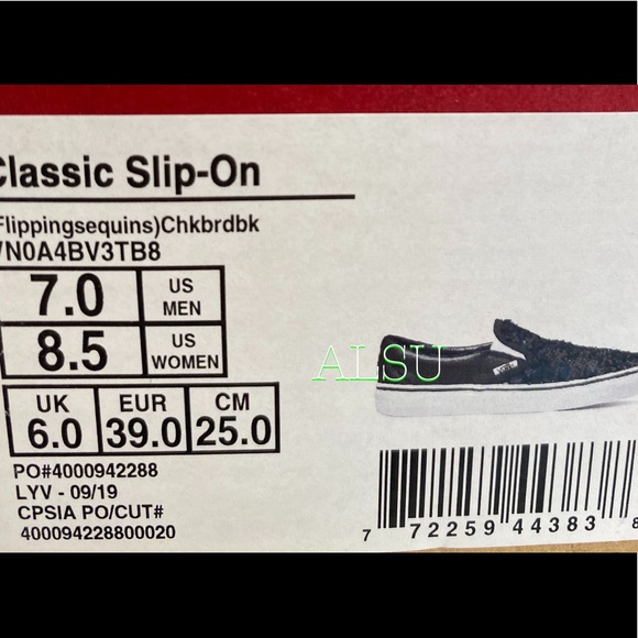 VANS Classic Slip On Fliping Sequins Black Le Wome - Picture 8 of 8